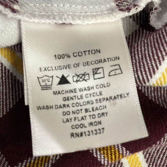 UG APPAREL Women’s 2X Boyfriend Plaid Flannel Button Down Shirt Arizona State - Picture 9 of 10